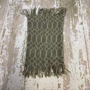 Knit lightweight scarf cowl neck warmer fringe
